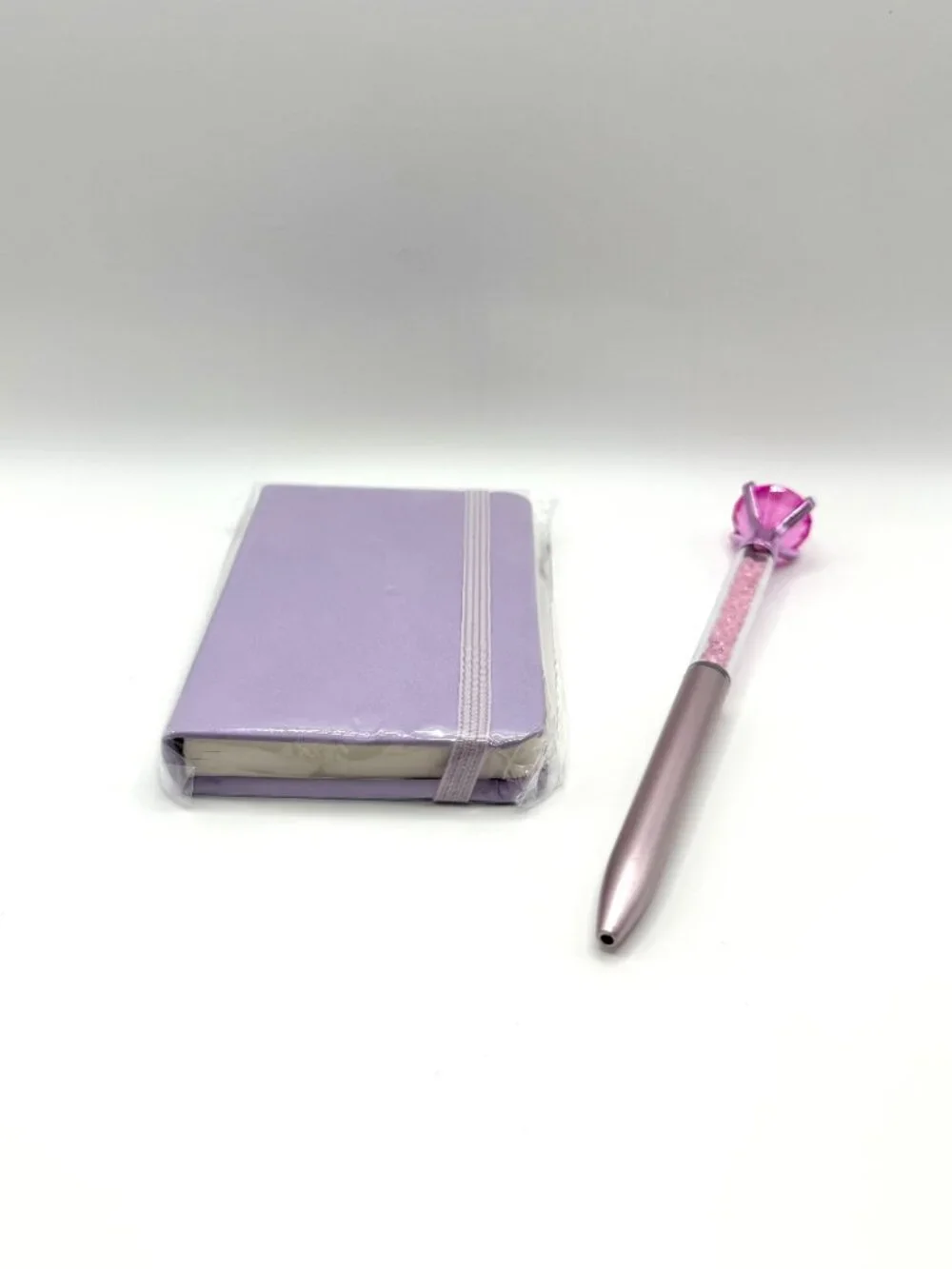 Violet A7 Pocket Notebook Journal Crystal Diamond Pen Gift Set Planner NEW